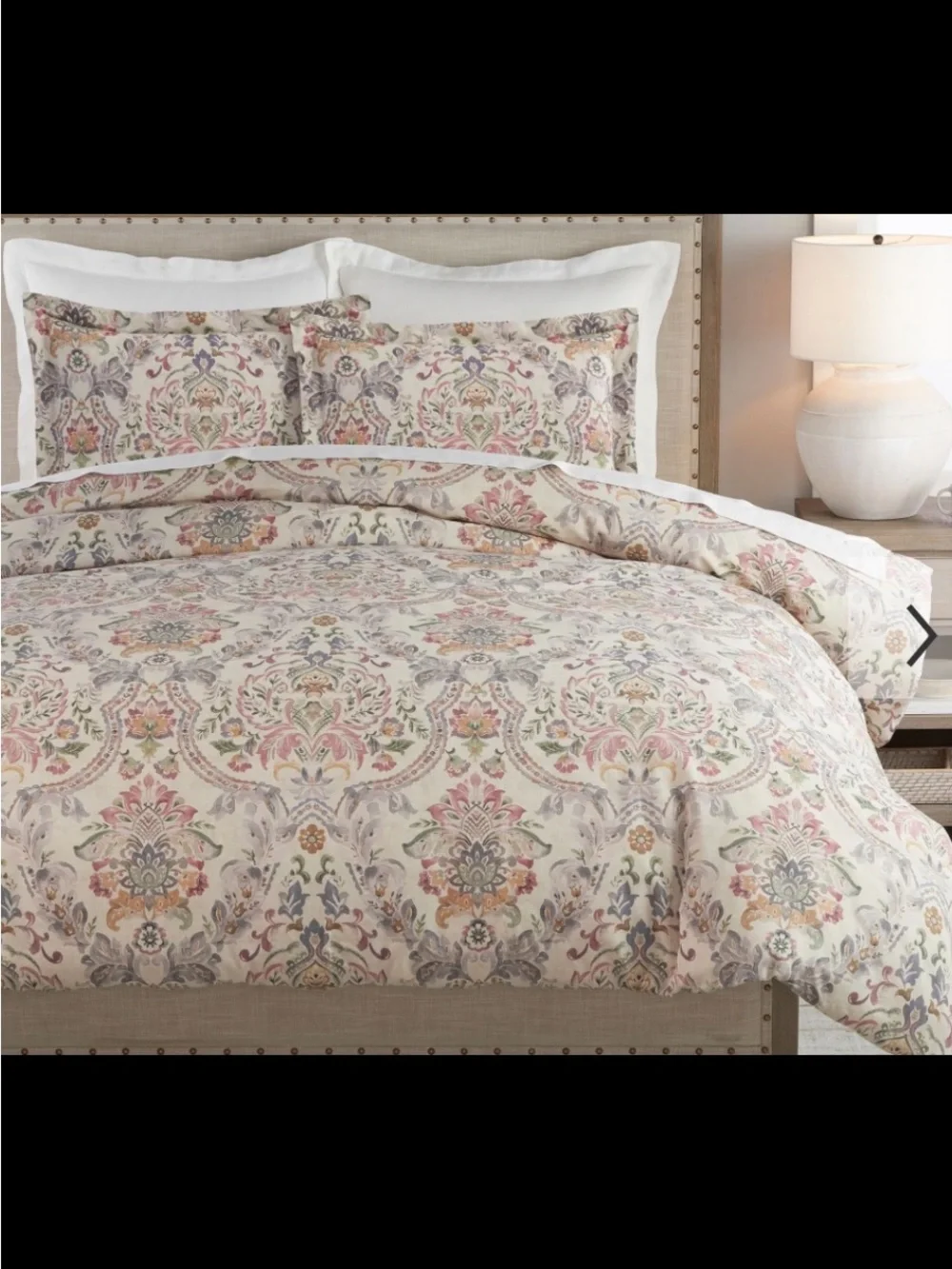 Pottery Barn Ivana Percale Duvet Cover, 2 standard pillow Shams & 2 Euro shams